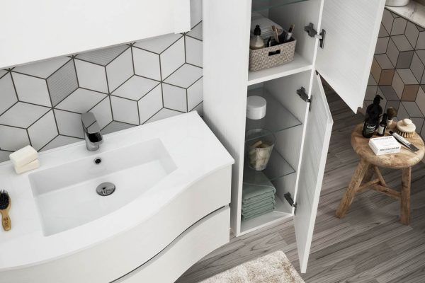 Flex 04 - Set Mobili Bagno con Lavabo e Specchio
