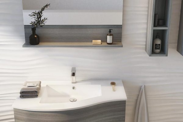 Flex 05 - Set Mobili Bagno con Lavabo e Specchio